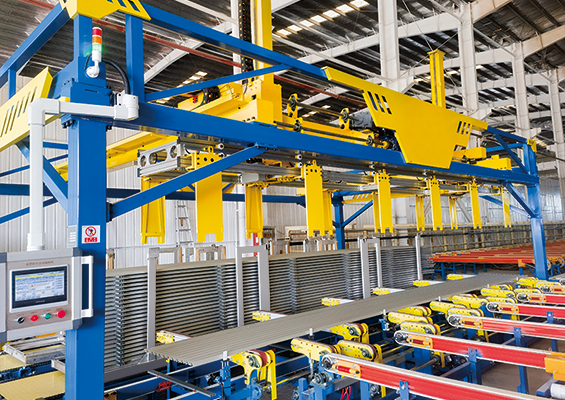 Apilador automático de perfiles tipo pórtico